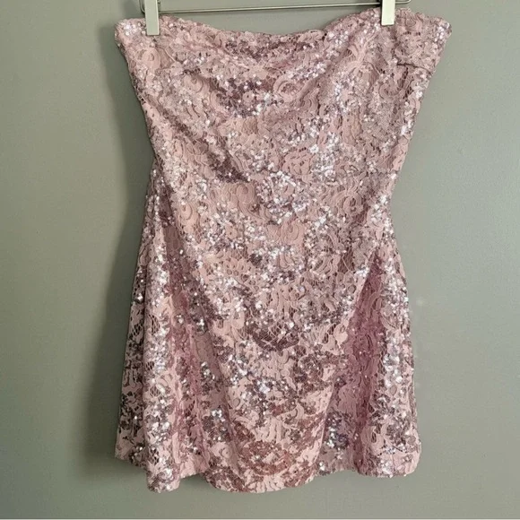 Free People Night Gaze Sequin Mini Dress Size XL - Picture 3 of 8